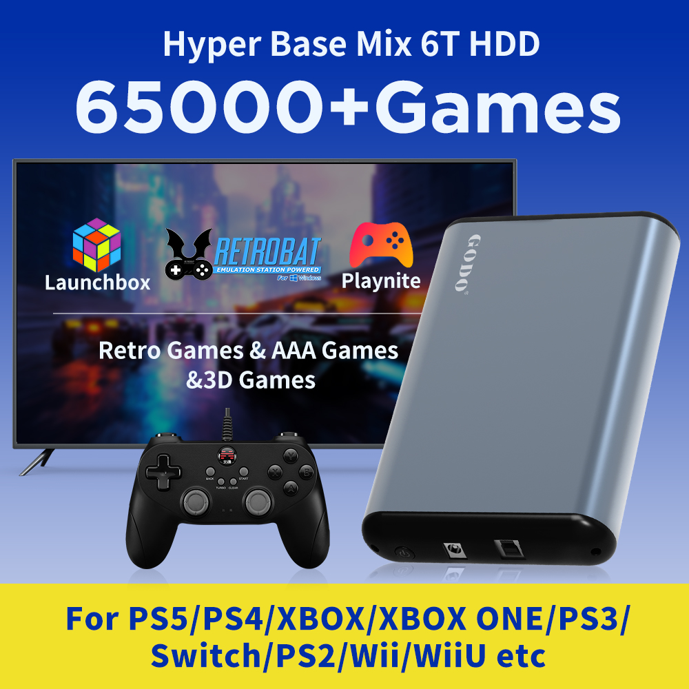 Retro Gaming Hdd - JMachen 6 TB Taşınabilir Oyun HDD