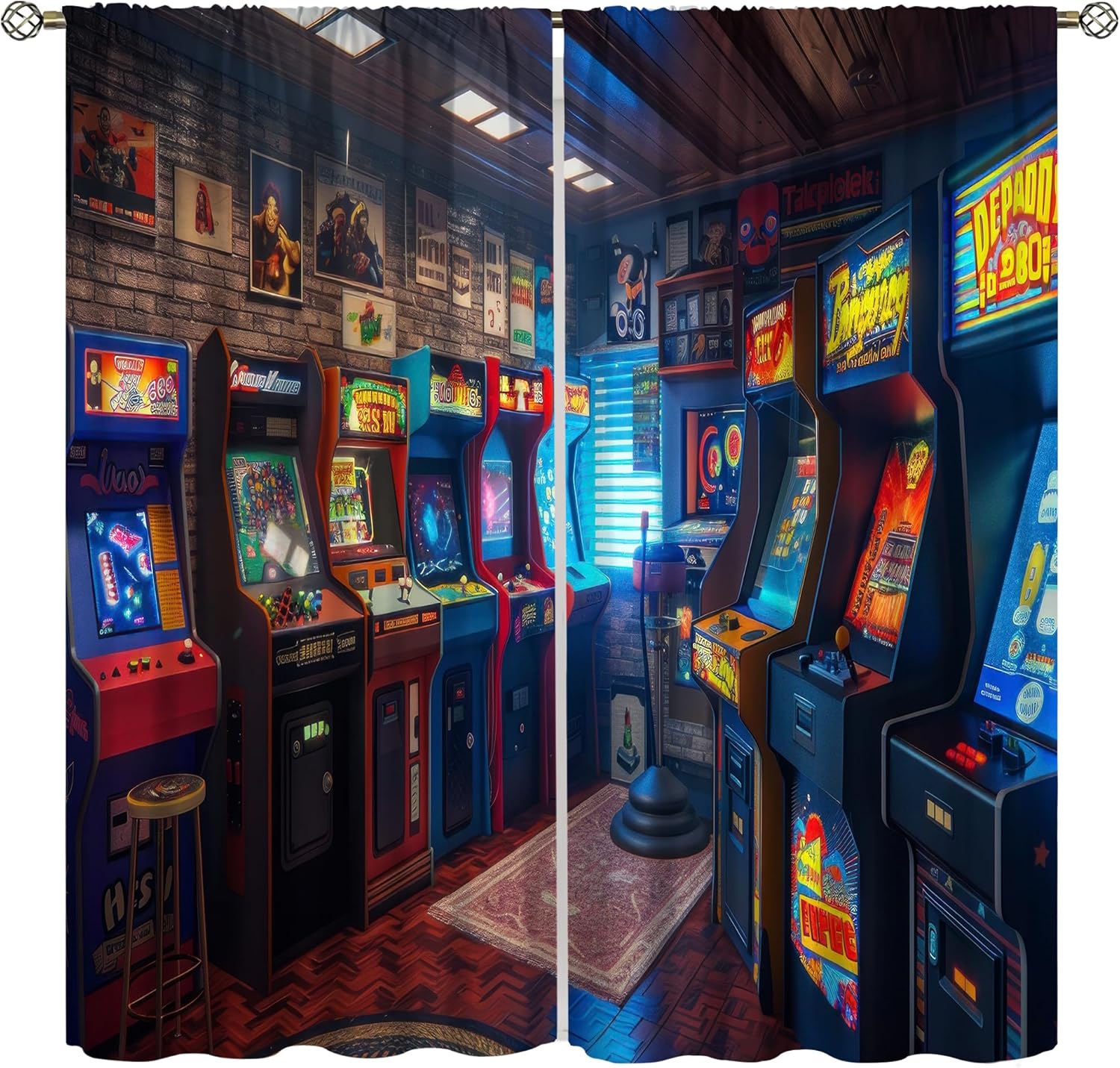 Retro Gaming Youtube - 90'lar Arcade Karartma Perdeleri Karanlıkta Parlayan