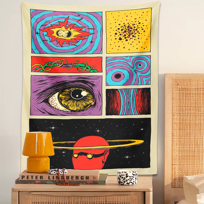 Retro Gaming Universe - VIKAMA Psychedelic Kolaj Sanat Goblen Retro
