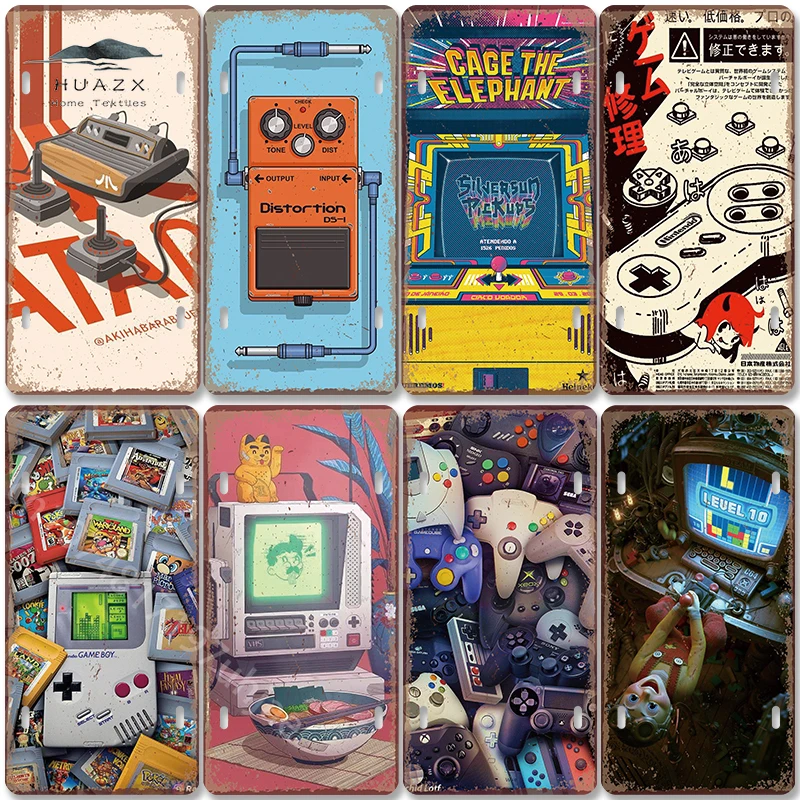 Retro Gaming For Tv - Vintage Oyun Metal Tabelası Retro Game