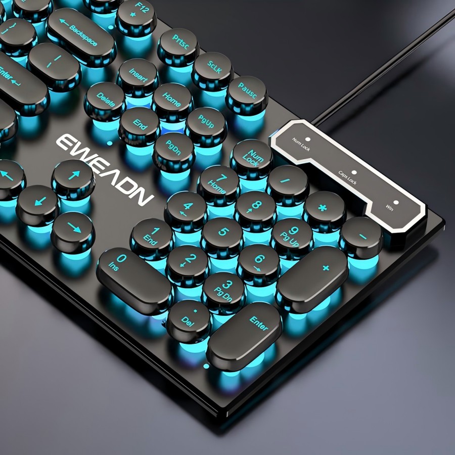 Retro Gaming Usb - EWEADN Daktilo Oyun Klavyesi, 104 Tuş,