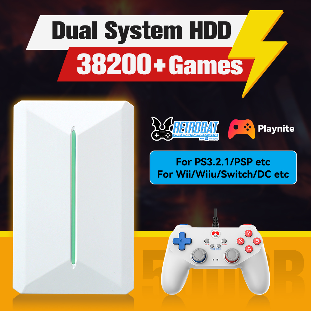 Retro Gaming Design - Retrobat&Playnite Sistemi HDD Retro Oyun Konsolu