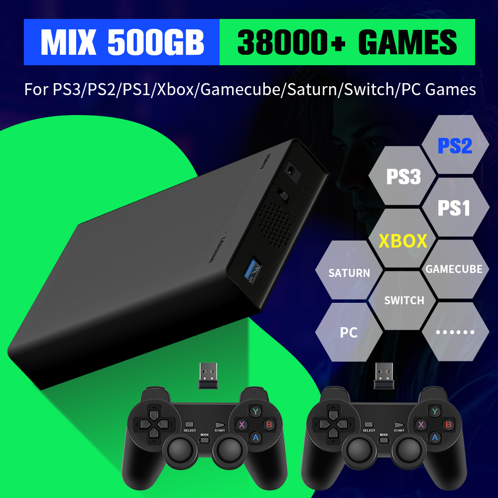 Retro Gaming Hdd - Xbox/PS3/PS2/Gamecube/Wii/Wiiu/Switch 3 Sistemleri İçin 38000+ Oyunlu