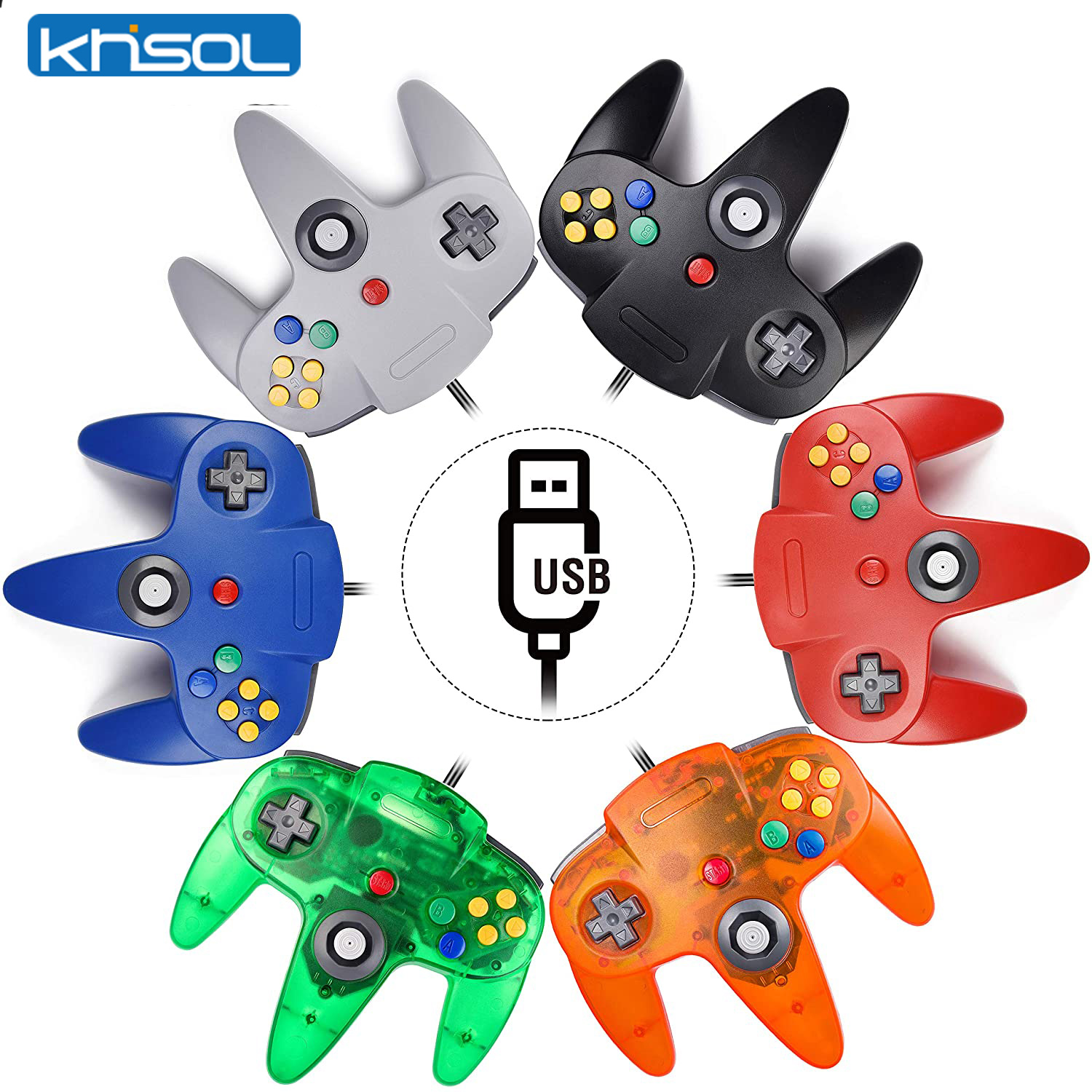 Retro Gaming Usb - N64 Denetleyici Klasik USB Kablolu Uzaktan