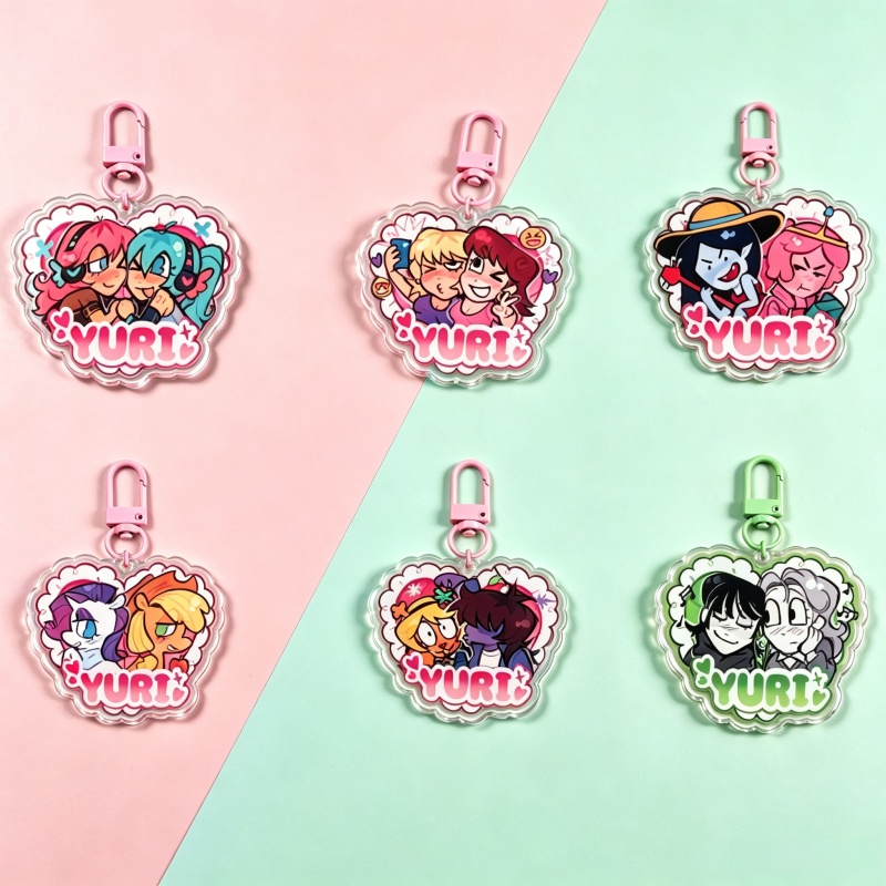 Retro Gaming Keychain - Yuri Time Akrilik Anahtarlık Sevimli Karikatür
