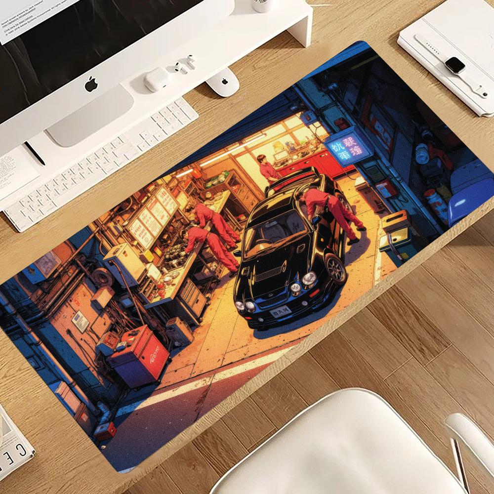 Retro Gaming Repair Shop - Retro Tamir Atölyesi Yarış Arabası Mousepad