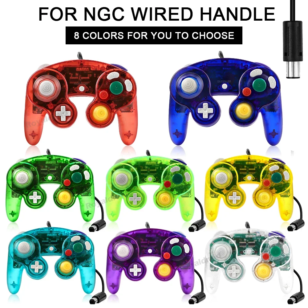 8 renk şeffaf NGC kablolu oyun - Retro Gaming Joystick incelemesi ve fiyatı