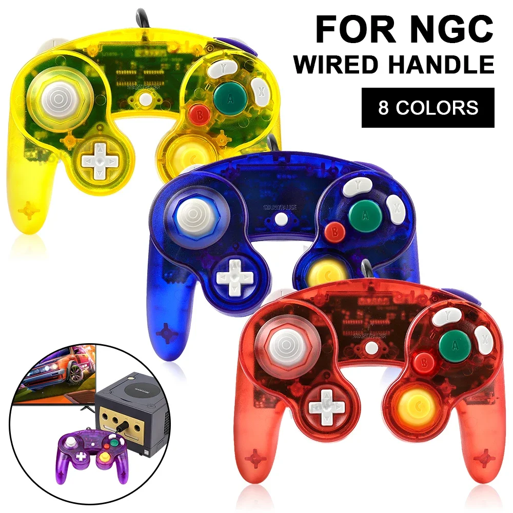 8 renk şeffaf NGC kablolu oyun - Retro Gaming Joystick incelemesi ve fiyatı