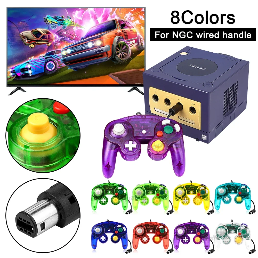 8 renk şeffaf NGC kablolu oyun - Retro Gaming Joystick incelemesi ve fiyatı