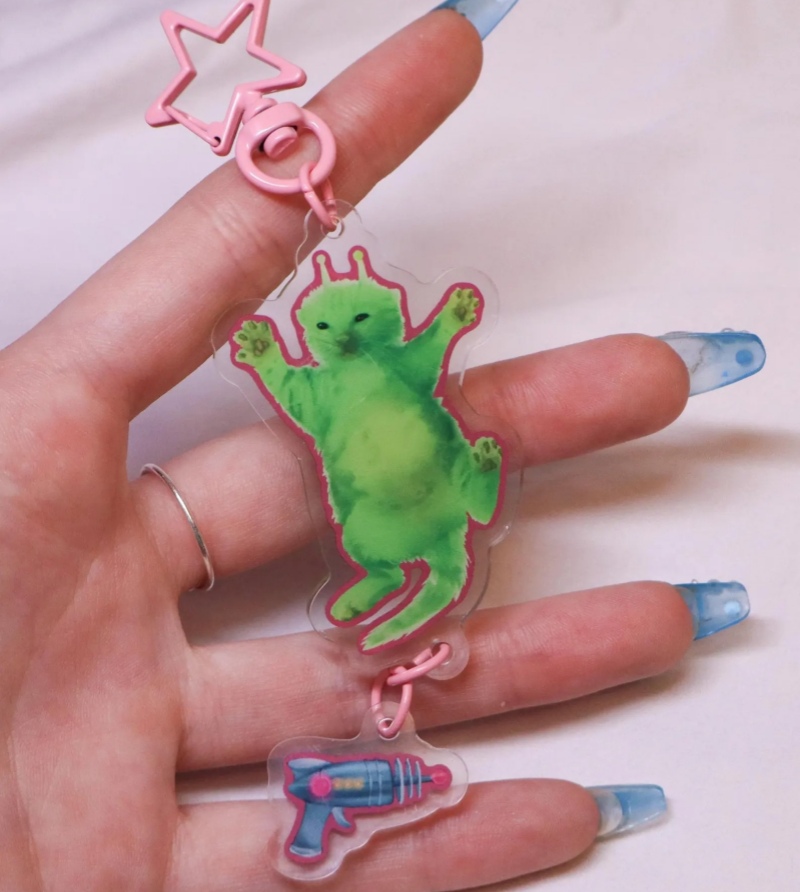 Gleeby Cat & Pibble Akrilik An - Retro Gaming Keychain incelemesi ve fiyatı